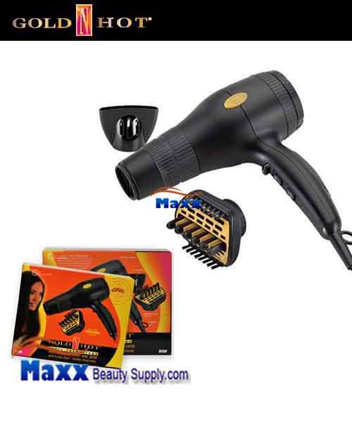 Gold N Hot #GH2240 1875W Ionic Hair Dryer with Duetto Styler Ceramic Attachment